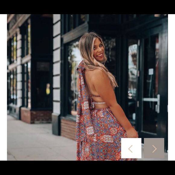 Virgin Islands Cutout Maxi Dress (Red) size small - Picture 2 of 6